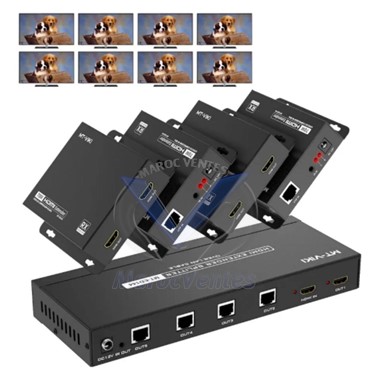HDMI 2.0 EXTENDER SPLITTER Répartiteur D'extension HDMI sur CAT6/7 1X4 1×8