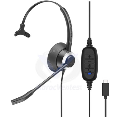 Micro-Casque Monaural UC Connexion USB-C Cordon USB C-LX