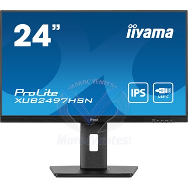 MONITEUR 24 POUCES PROLITE (60.5cm) DisplayPort  HDMI avec USB-C dock et RJ45
