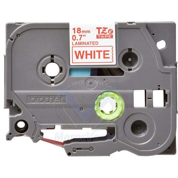 Cassette à Ruban pour Etiqueteuse Rouge sur Blanc,18 mm de Large TZE-242