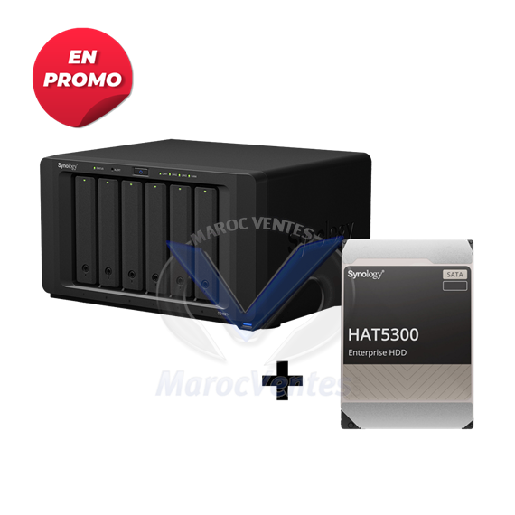 Promo SYNOLOGY DiskStation DS1621plus 36M + 2 Disques dur Synology 4TB SATA 3,5