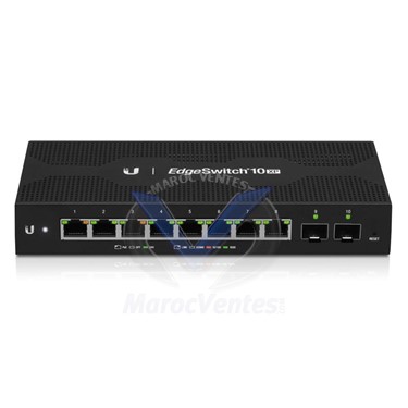 ES-10XP EDGESWITCH 8X GIGABIT RJ45 PORTS, 2X SFP 1GBPS, 8X POE, 20GBPS SWITCHING CAPACITY, 24V CONFIGURABLE PASSIVE POE