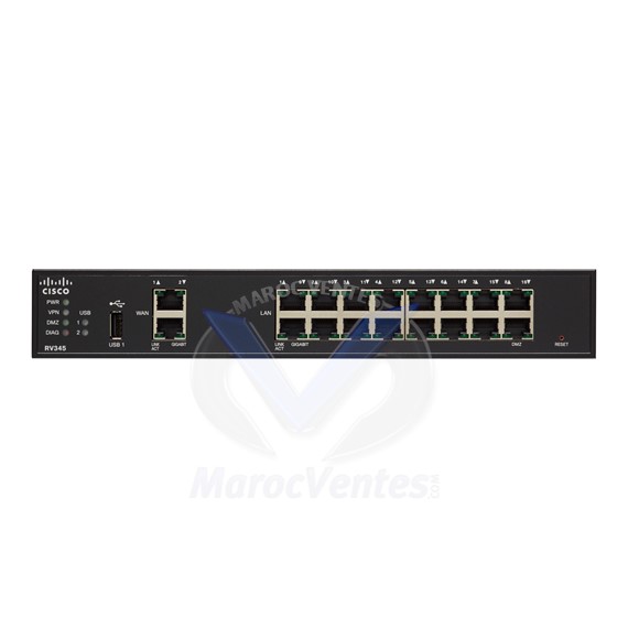 Routeur VPN avec 16 ports Gigabit Ethernet et 2 port USB RV345-K9-G5