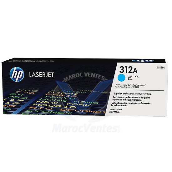 Cartouche de Toner Cyan Authentique HP LaserJet 312A CF381A
