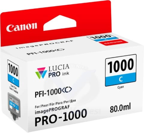 Cartouche d'encre Canon PFI-1000C Cyan d'origine 0547C001AA