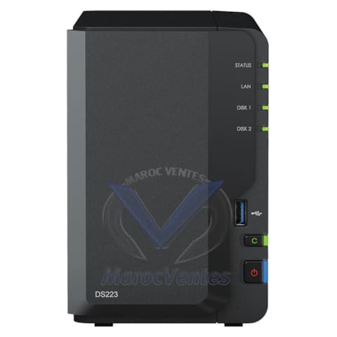 Serveur NAS 2 Baies DiskStation 2 Go de RAM DDR4 (sans disque dur) DS223