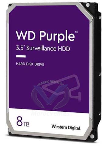 Purple Disque Dur Interne d'enregistrement video surveillance 3,5" 8To WD82PURX