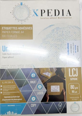 Etiquette Xpedia A4 27 Poses 100 Feuilles par Paquet Dimension 70*30 ( Velin mat) Eti/Epedia A4,dim 70*3 0 Vel