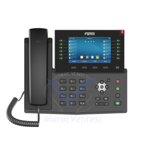 Telephone IP de Bureau Entreprise a 20 comptes SIP avec Ecran LCD Couleur 5" WiFi Bluetooth intégré avec BLF jusqu'a 60 buttons, Giga X7C