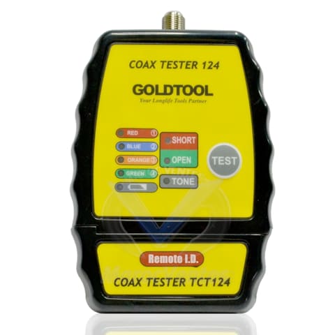 TESTEUR A LED POUR CABLE COAXIAL AVEC 4 BOUCHONS IDENTIFICATIONS GOLDTOOL TCT-124