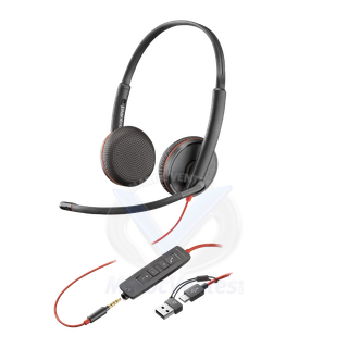 Casque Blackwire 3225 Stéréo USB-C + prise 3,5mm + adaptateur USB-C/A 8X229AA