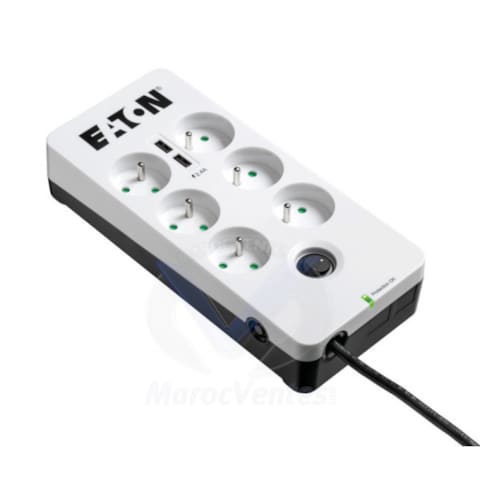 Multiprise parafoudre 6 prises 2 ports USB 2500 Watt PB6UF