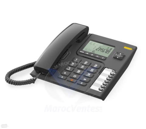 Téléphone filaire Fix ecran LCD avec ID d'appelant noir T76