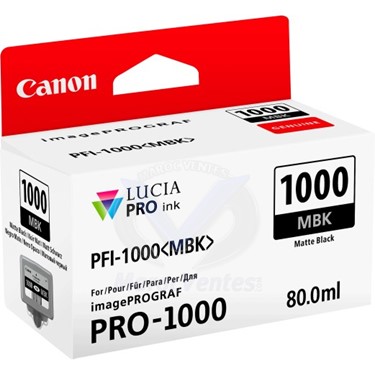 Cartouche d'encre Canon PFI-1000MBK Noire Mate d'origine