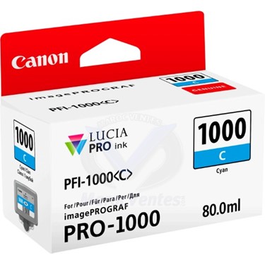 Cartouche d'encre Canon PFI-1000C Cyan d'origine