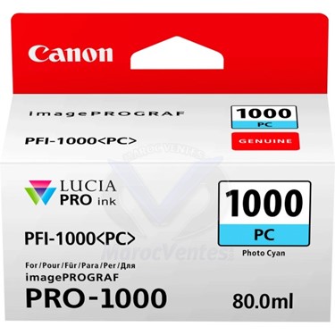 Cartouche d'encre Canon PFI-1000PC Cyan Photo d'origine
