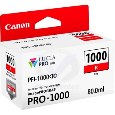 Cartouche d'encre Canon PFI-1000R Rouge d'origine