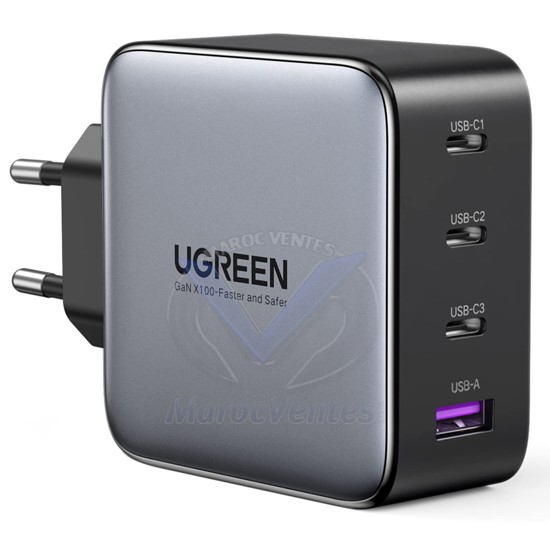 Chargeur Ugreen rapid 4 ports USB-C 100W 40747