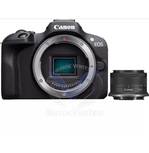Appareil Photo Hybride CANON D.CAM EOS R100 + Objectif RFS18-45 S EU26 6052C013AA