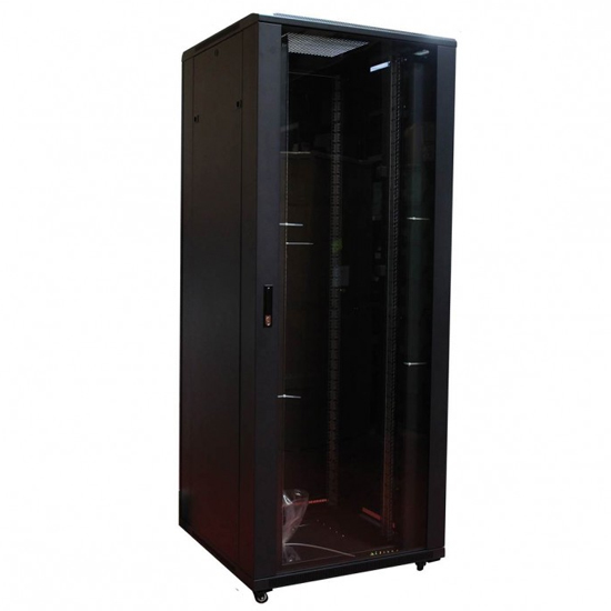 ARMOIRE INFORMATIQUE 42 UNITE 800*600 AVEC 4 ETAGERES ET 1 VENTILATEUR- NOIR  MASTER