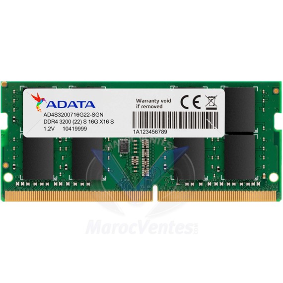 Barrette Mémoire Lap DDR4-3200 SO-DIMM 16GB AD4S320016G22-RGN