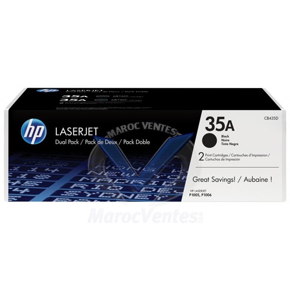 Cartouche de toner 35A 2-pack LaserJet Cartridge Noir CB435AF