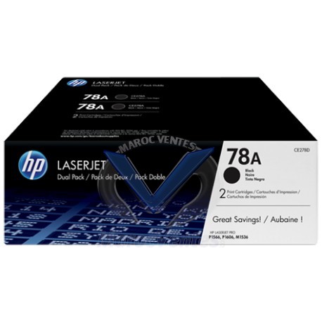 Cartouches de toner LaserJet Noir Original 2-pack Cartridge CE278AF
