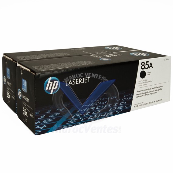 Toner Noir Original LaserJet 85A, Paquet De 2 CE285AD