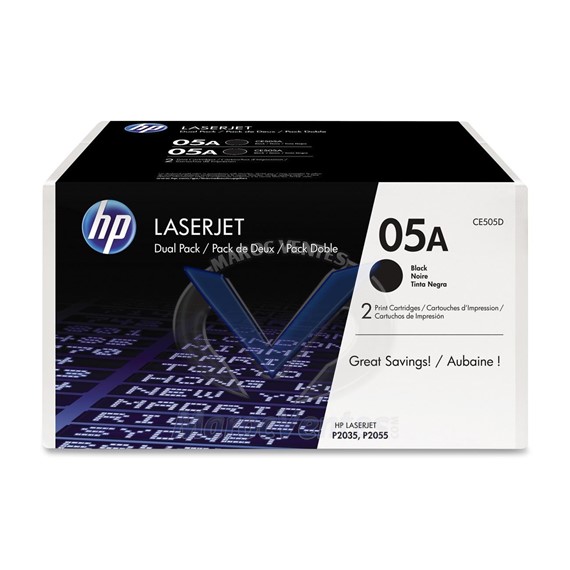 Cartouche toner 05A LaserJet Noir 2-pack Jusqu
