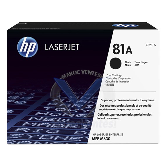 Toner LaserJet 81A authentique noir 10 500 pages CF281A