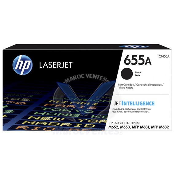 Cartouche de toner 655A LaserJet noir 12 500 pages CF450A