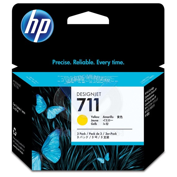HP 711 3-Pack 29-ml Yellow Ink Cartridge CZ136A