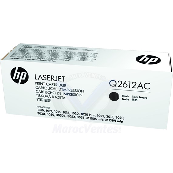 Cartouche de toner LaserJet originale noir  2000 pages Q2612AC