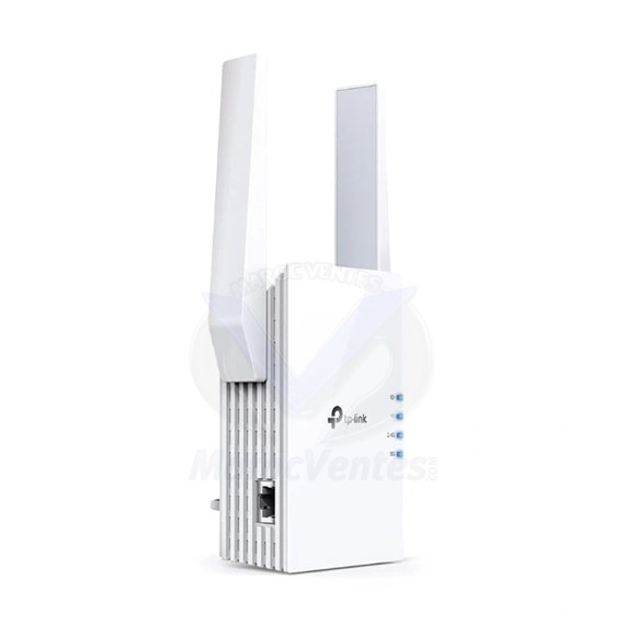 AX1800 Wi-Fi 6 Range ExtenderSPEED: 574 Mbps at 2.4 GHz + 1201 Mbps at 5 GHzSPEC: 2 × External Antennas, 1 × Gigabit Port, Broadcom 1.5GHz Quad-Core CPU, 1024 QAM, Wall PluggedFEATURE: Tether App, WPS, Intelligent Signal Light, Access Control, Power RE605