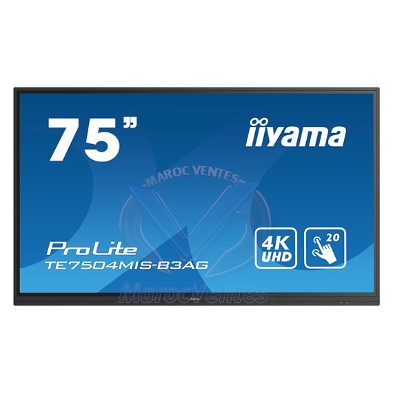 PROLITE Écran Tactile LCD 4K UHD Interactif de 75’’ avec Logiciel D