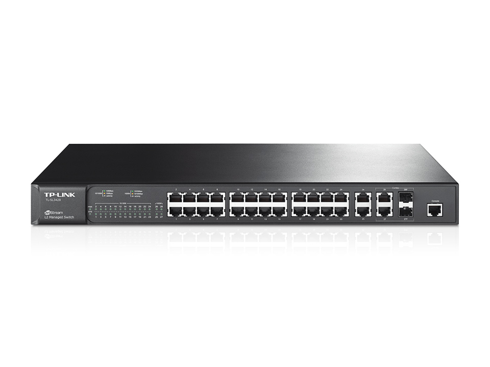 Switch administrable niveau 2 24 ports 10/100Mbps + 4 ports Gigabit