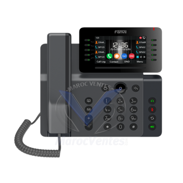 Téléphone IP Haut d'entreprise écran Couleur de 4,3 pouces,  20 Lignes SIP, Bluetooth et WiFi Intégré 10 touches DSS programmables