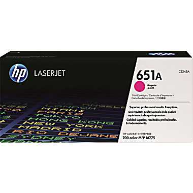 Cartouche authentique de toner magenta LaserJet HP 651A (CE343A)