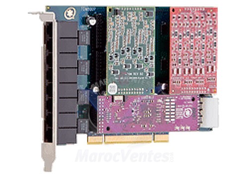 Carte de Voie Modulaire 8 Ports PCI 8 x Réseau RJ-45  8 x FXO Carte Plug-in 1TDM808EF