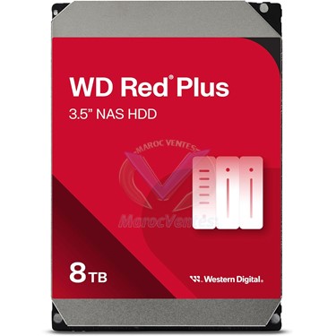 Disque Dur Interne 3,5" 8 TB NAS RED PLUS SATA 6GB/S (SATA III) 5640 RPM CACHE 256 MO