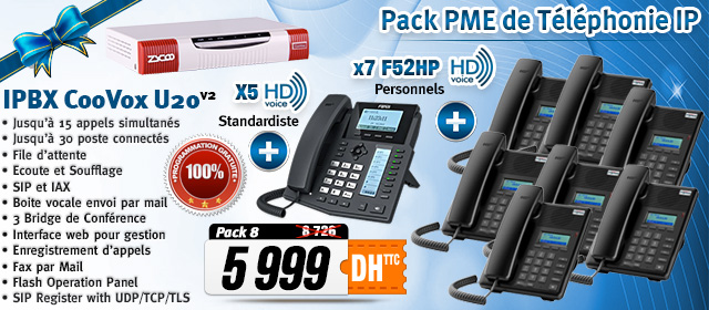 IPBX Asterisk a 2 Lignes avec 8 Postes IP