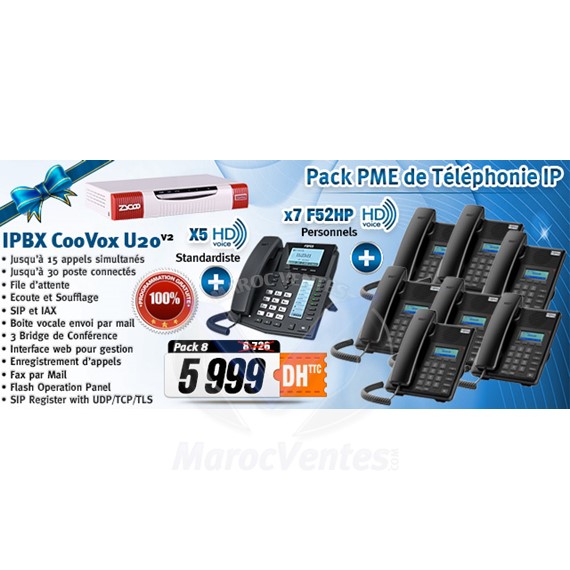 IPBX Asterisk a 2 Lignes avec 8 Postes IP