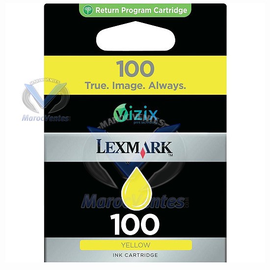 Cartouche Lexmark Jaune 100-Cartouche Lexmark Jaune 100