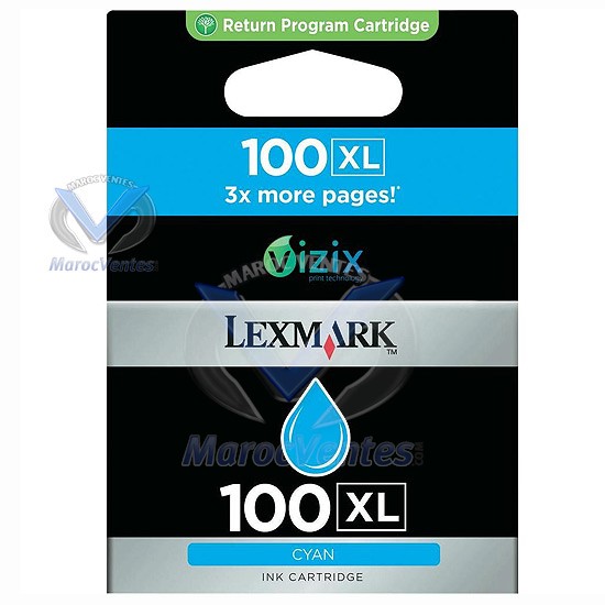 Cartouche Lexmark Cyan 100XL-Cartouche Lexmark Cyan 100XL