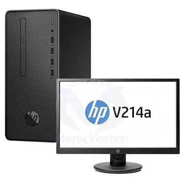 Ordinateur de Bureau Microtour Desktop Pro 300 i3-10100 4Go 1To FreeDos + Ecran HP LED  V214. 20.7"