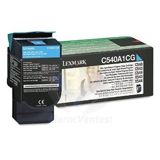 Toner pour imprimante LEXMARK COLOR C544DW Cyan 540A1CG