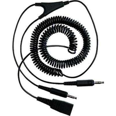 Jabra casque PC cord-QD to 2x3.5mm 2m coiled