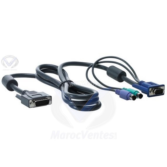Câble 1x4 pour console KVM 6 pieds PS2 AF612A