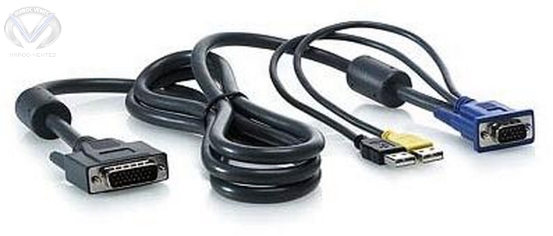 2 cables USB console KVM 1x4 ports 1,83m