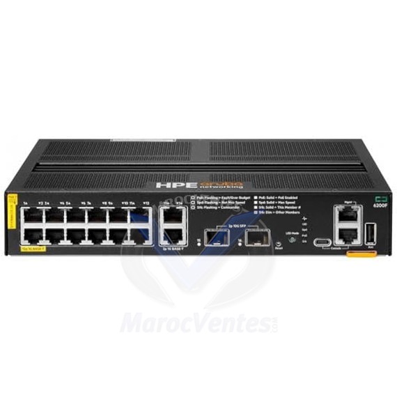 Aruba 6200 12G CL4 2G/2SFP+ 139W Swch  [12 ports 10/100/1000 PoE + 2 ports SFP+,L3, Managed] R8Q72A